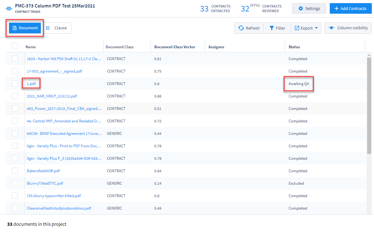 ClauseDocumentAwaitingQA
